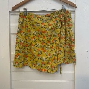 Wild Fable Asymmetrical Floral Skirt in Yellow and Orange